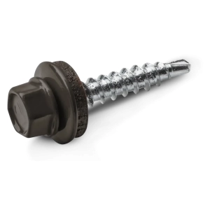 Wkręt farmerski do drewna 4,8x70 mm w kolorze RAL 8019 opakowanie 200 szt.